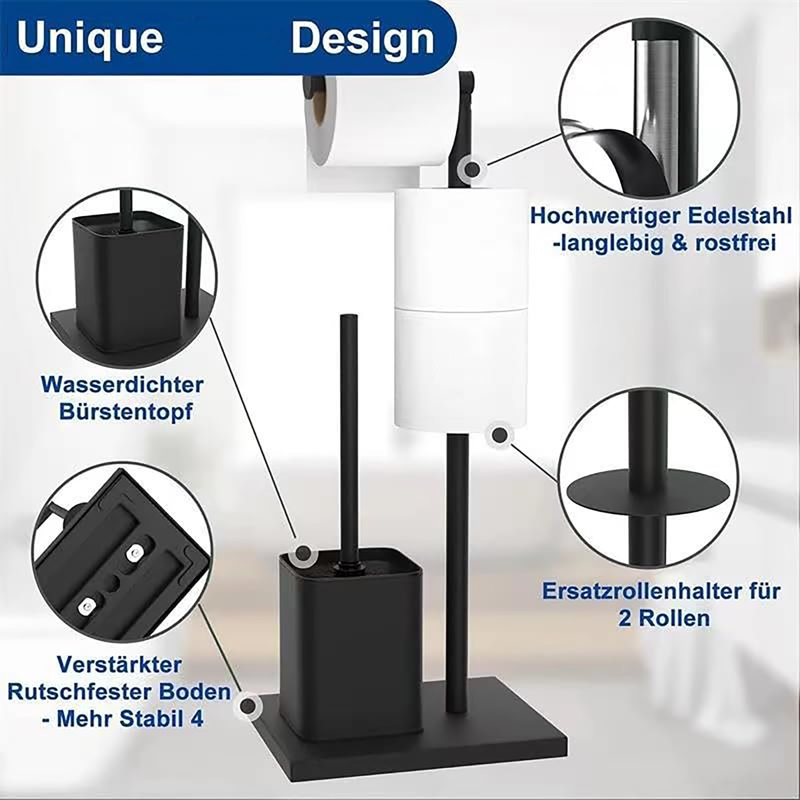 Free Standing Toilet Paper Holder, Black