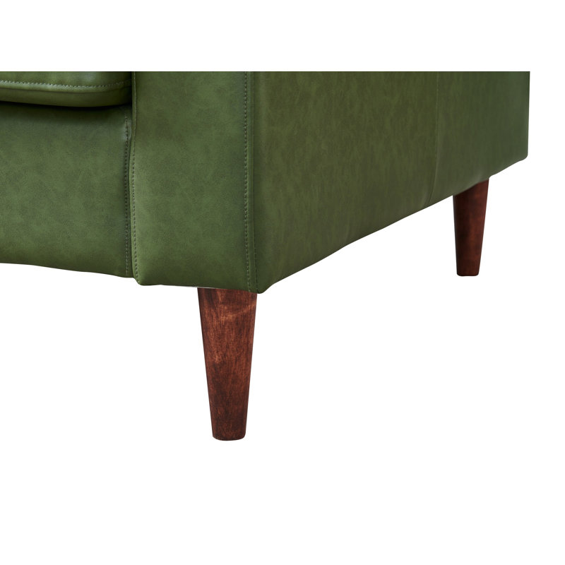 Fauteuil Maziah Modern Contemporary, Similicuir vert