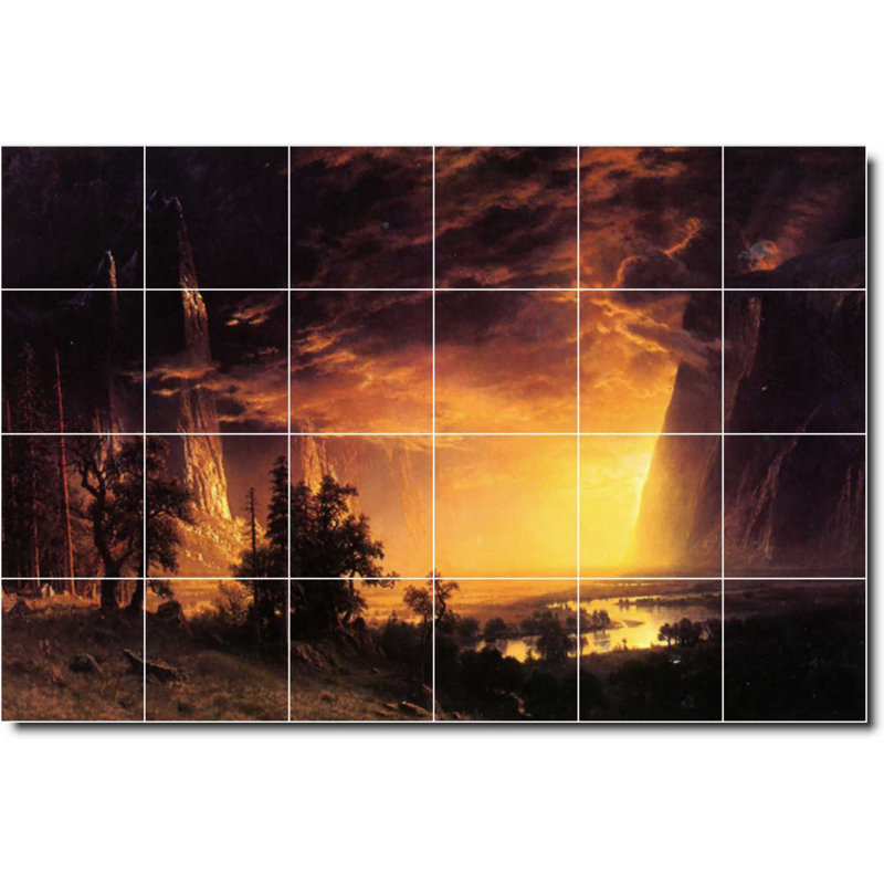 Carreau de céramique décorative 36 po x 24 po 6 po x 6 po, Paysage 529