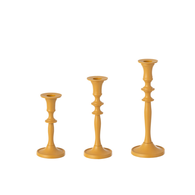 3 Piece Aluminum Candlestick Set