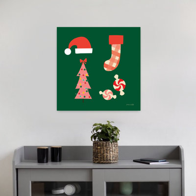Contemporary Art Abstract Contemporary Christmas Tree Landscape Nature Art by Ann Kelle - 1 Piece Wrapped Canvas Wall Art