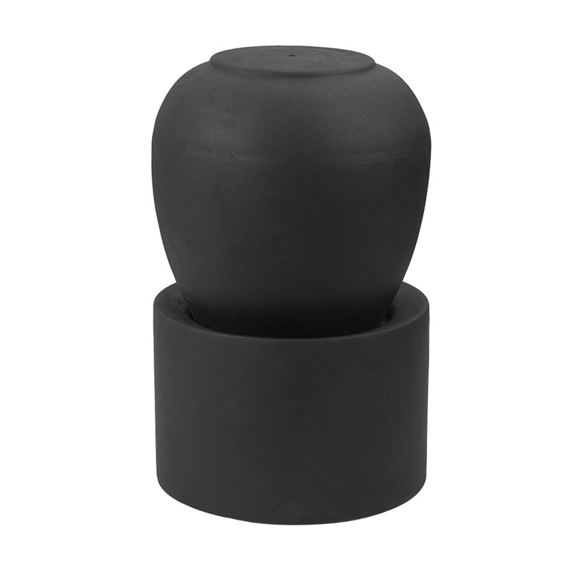 Fontaine en ciment 19,5 po x 19,5 po x 32,5 po bleu antique, Noir