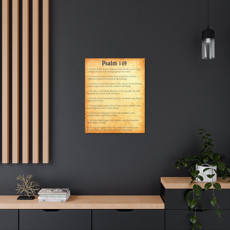 Art textuel sur toile, "Psalm 149", H 14 po x l 11 po x P 1,25 po