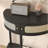 Unique Half Moon Design End Table with Sliding Rattan Door,Elegant Semi-circle Entryway