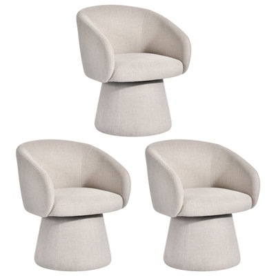Stoehrs 24.8" Wide Modern Cream Fabric Dining Chair