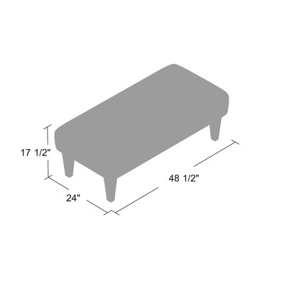 Repose-pieds rectangulaire 48,5 po Linette