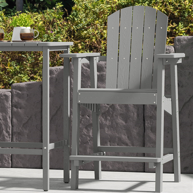 Chaise Adirondack en plastique / résine Pasquale, gris