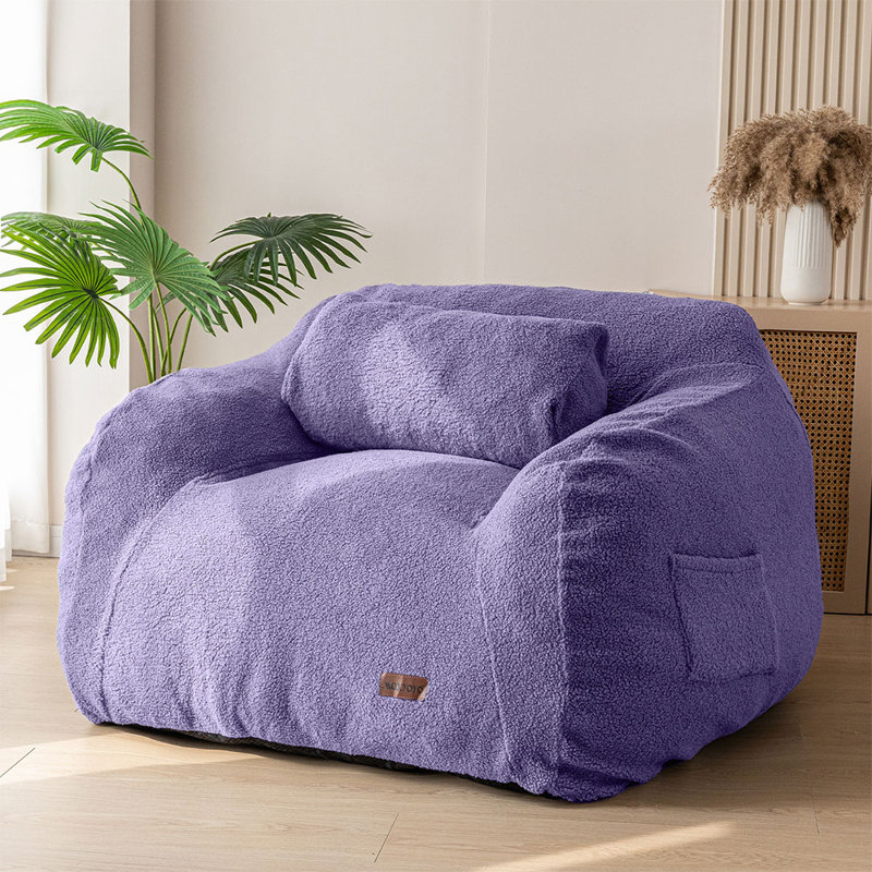 Fauteuil à billes en polyester, Polyester mauve