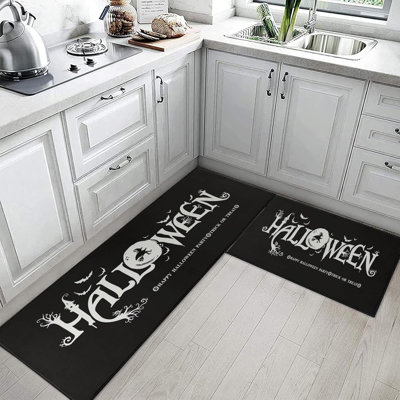 Ensemble de 2 tapis de cuisine et tapis antidérapants lavables Halloween