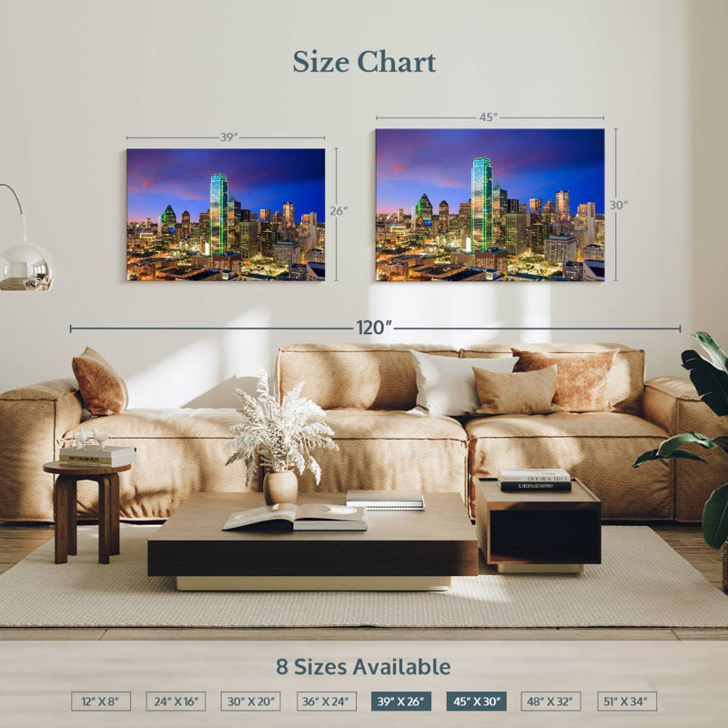 Paysage urbain Sirci Dallas, H 30 po x l 45 po