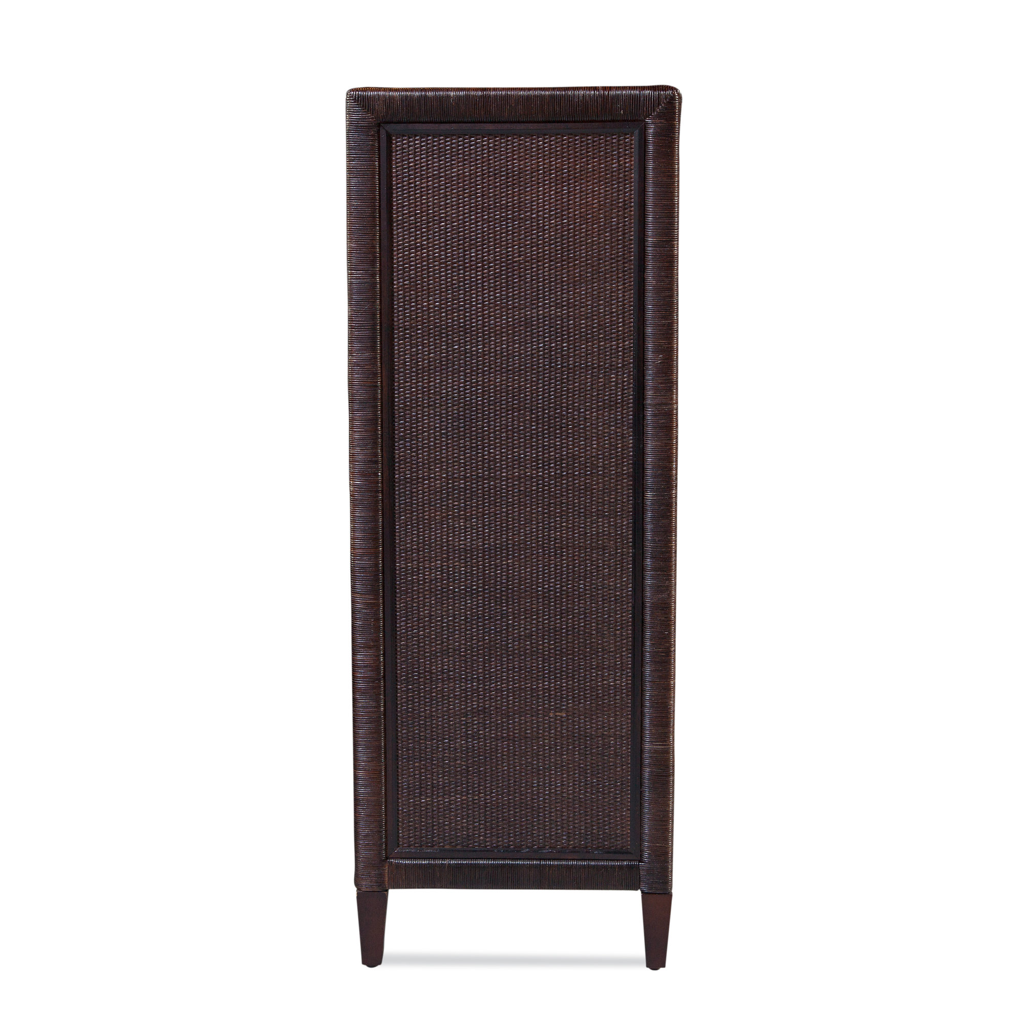 Warwick 7 Drawer Wicker Chest, Truffle, Satin Nickel