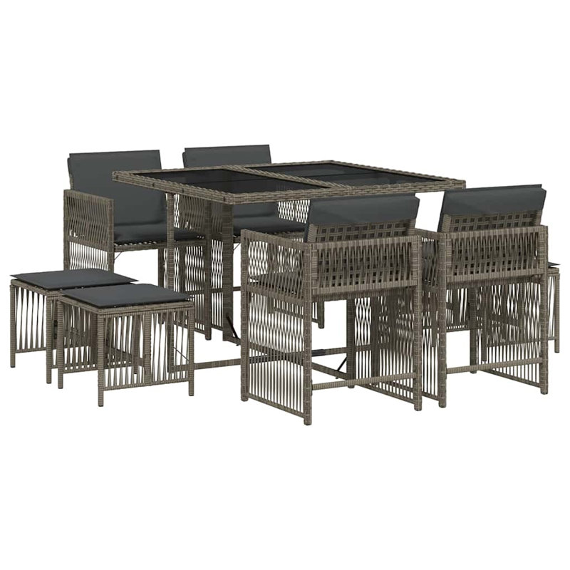 Patio Dining Set with, Grey, Grey