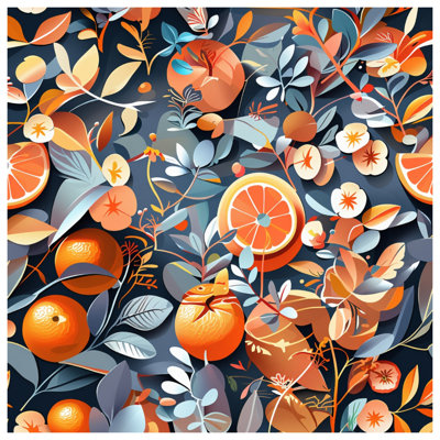 Rideau de douche Oranges - Décoration florale de salle de bain bohémien
