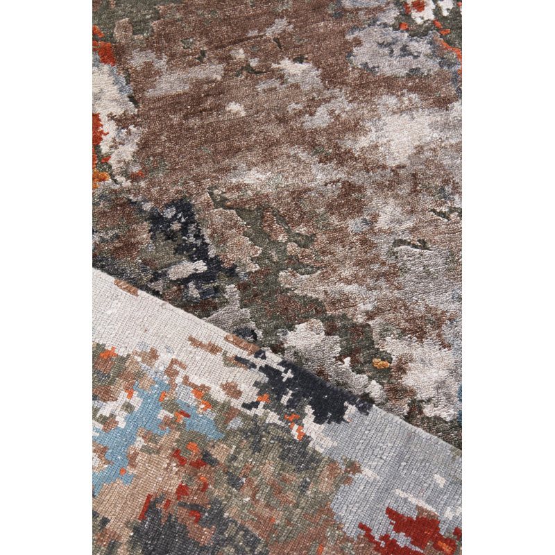 Laureno Hand-Knotted Blue/Gray Area Rug, Rectangle 8' x 10'