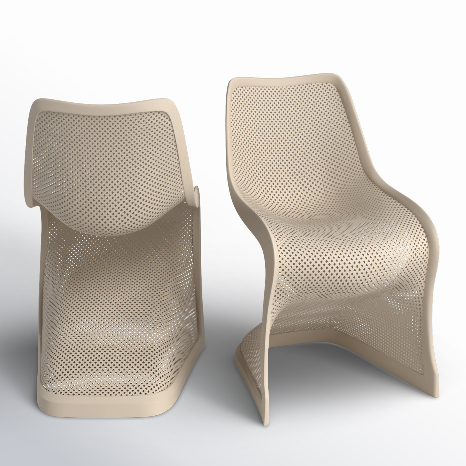 Spector Stackable Patio Side Chair, Taupe