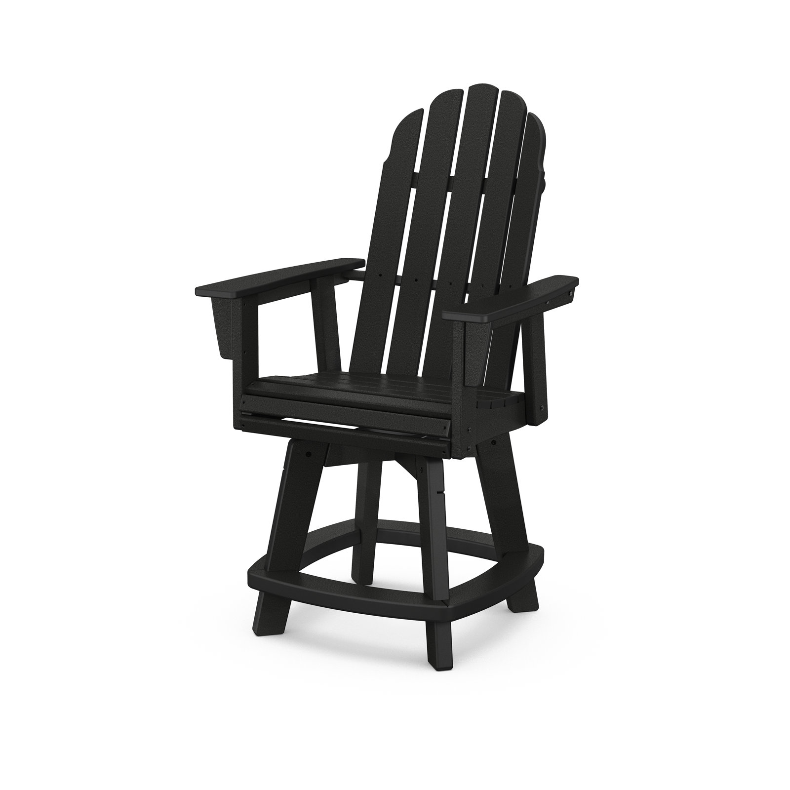 POLYWOOD® Vineyard Swivel Patio Bar Stool, Black
