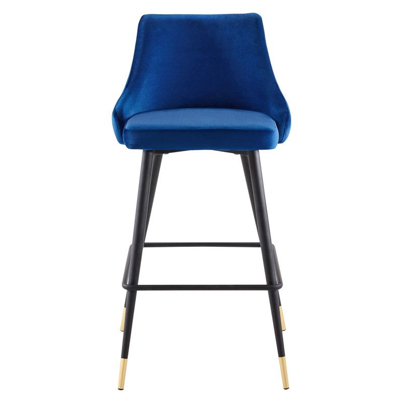 Ensemble de 2 tabourets de bar en velours Adorn Performance, Bleu marine, Tabouret de bar (hauteur d'assise de 29,5 po)