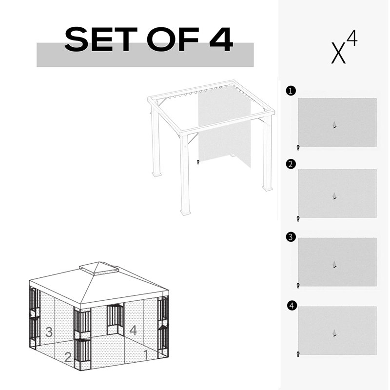 Mur latéral de pavillon universel, H 82,67 po x l 118 po x P 118 po