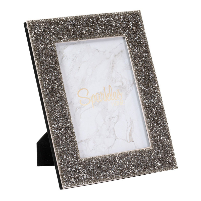  Sparkles Home | Luminous Rhinestone Picture Frame | Single Photo | Glittering Home Decor, Gray, 8" W x 10" H