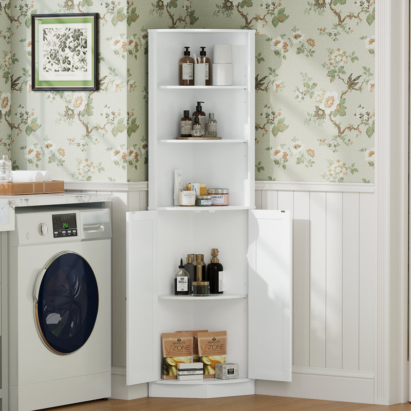 Rangement de salle de bain peu encombrant, armoire d'angle moderne en MDF de 67 po pour la maison