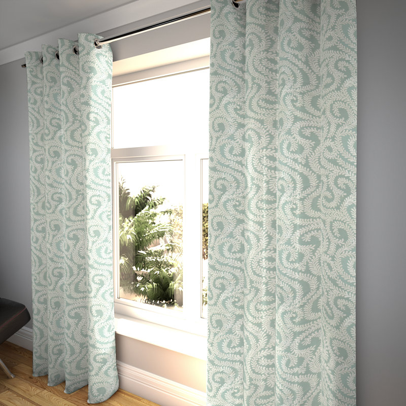 Holoman Blackout Curtain Pair, Width 228 x Drop 228cm, Duck Egg Blue