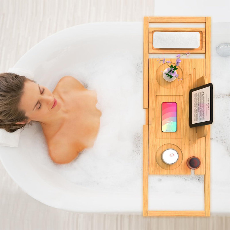 Plateau de baignoire en bambou Premium