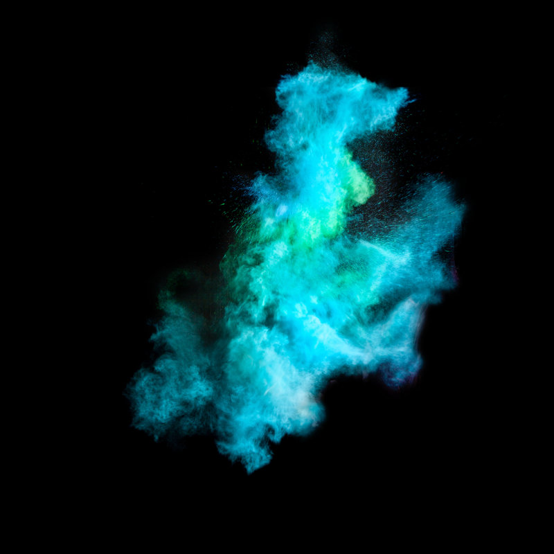 Blue Dust Explosion - Wrapped Canvas Print, 30cm H x 30cm W x 3.8cm D