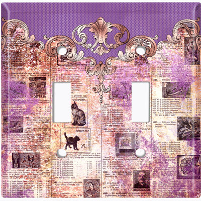 Patterned 2 - Gang Toggle Light Switch Standard Wall Plate