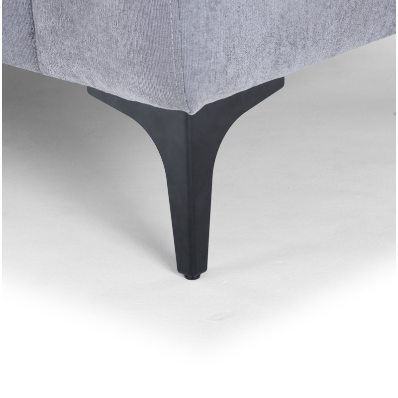 Canapé rembourré Troian, Noir, Chenille performance gris anthracite Lux