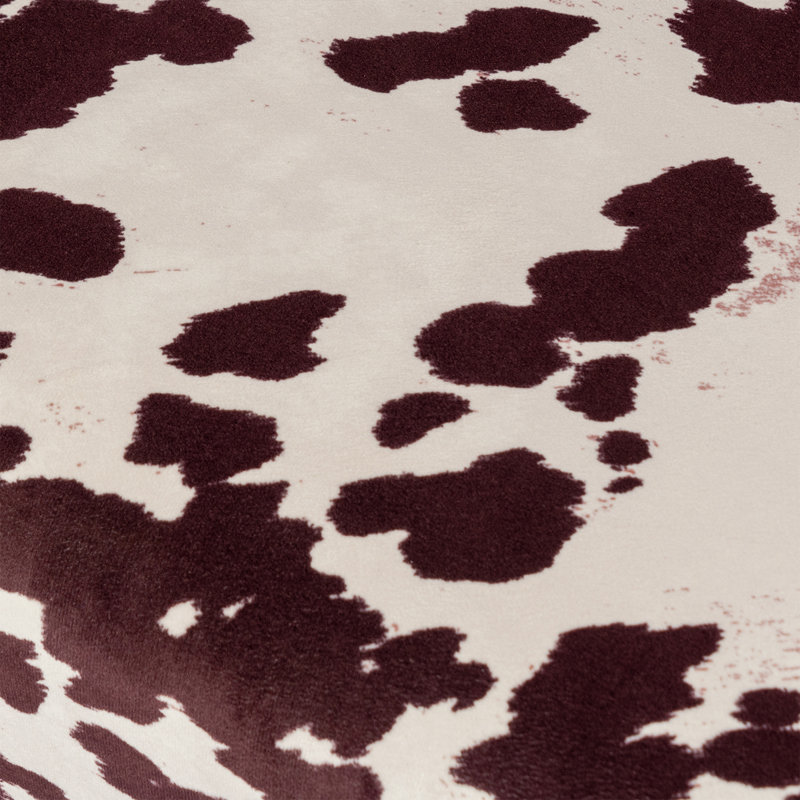 Modern Cowhide Pattern Upholstered Entryway Accent Bench, Coffee