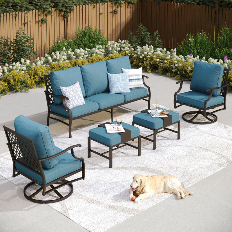 Asfand Outdoor Seating Group, Denim Blue, No