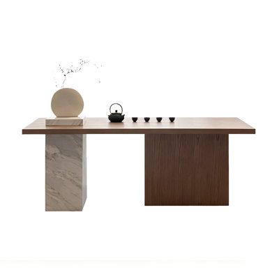 Modern Minimalist Ash Wood Dining Table with Solid‑Wood Legs