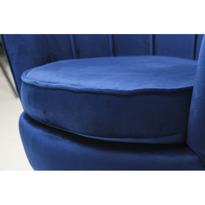 Bernier Velvet Barrel Chair, Blue