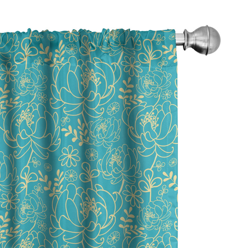 Floral Semi-Sheer Rod Pocket Sliding Panel, 28" x 95"