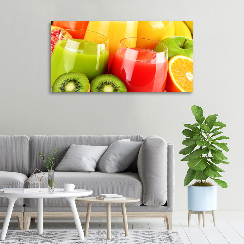 Fruit Juices - Print, Wrapped Canvas, 50cm H x 100cm W x 2cm D