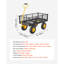 Chariot de jardin en acier robuste avec capacité de 900 lb, côtés grillagés convertibles en plateau, roues tout-terrain de 10 pouces et poignée rotative à 180 ° pour une maniabilité maximale.-126823582-126823585