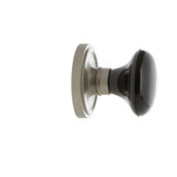 Classic Rosette with Black Porcelain Door Knob