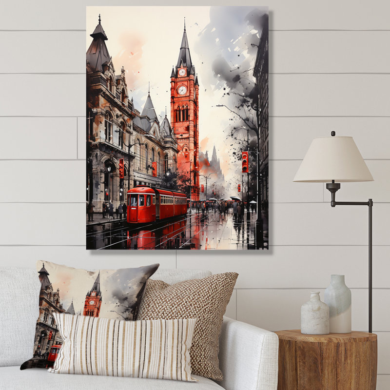 Leiahna London Urban Contrast - Imprimé, H 44 po x l 34 po x P 1,5 po, Toile tendue