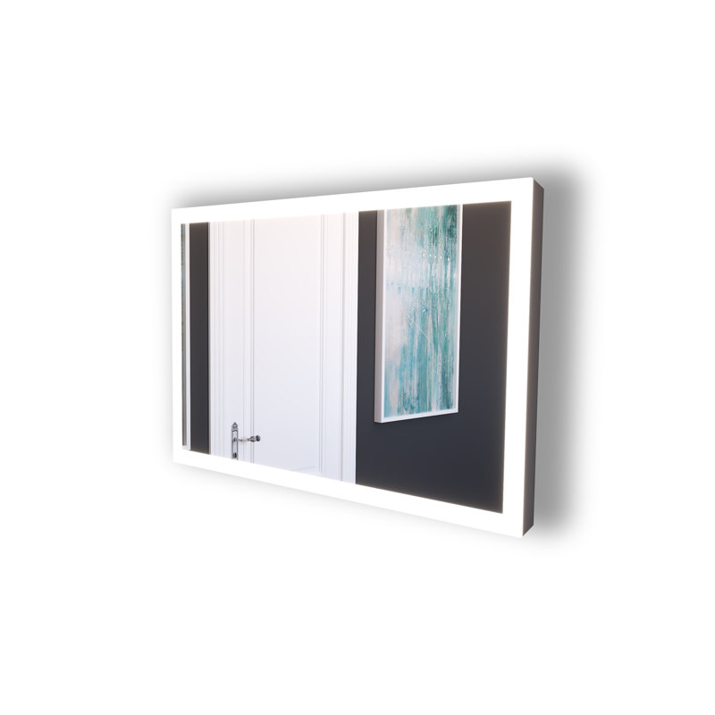 Quillen Modern Contemporary LED Lighted Bathroom Vanity Mirror, 30" H x 48" W
