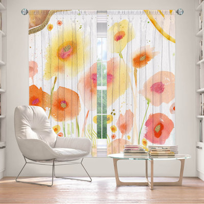 Ensemble de 2 rideaux doublÃ©s sur mesure par Sheila Golden - Garden 1