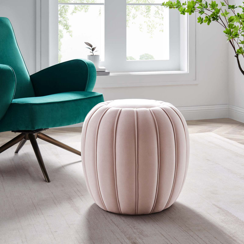 Repose-pieds Modway Celebrate, Velours rose