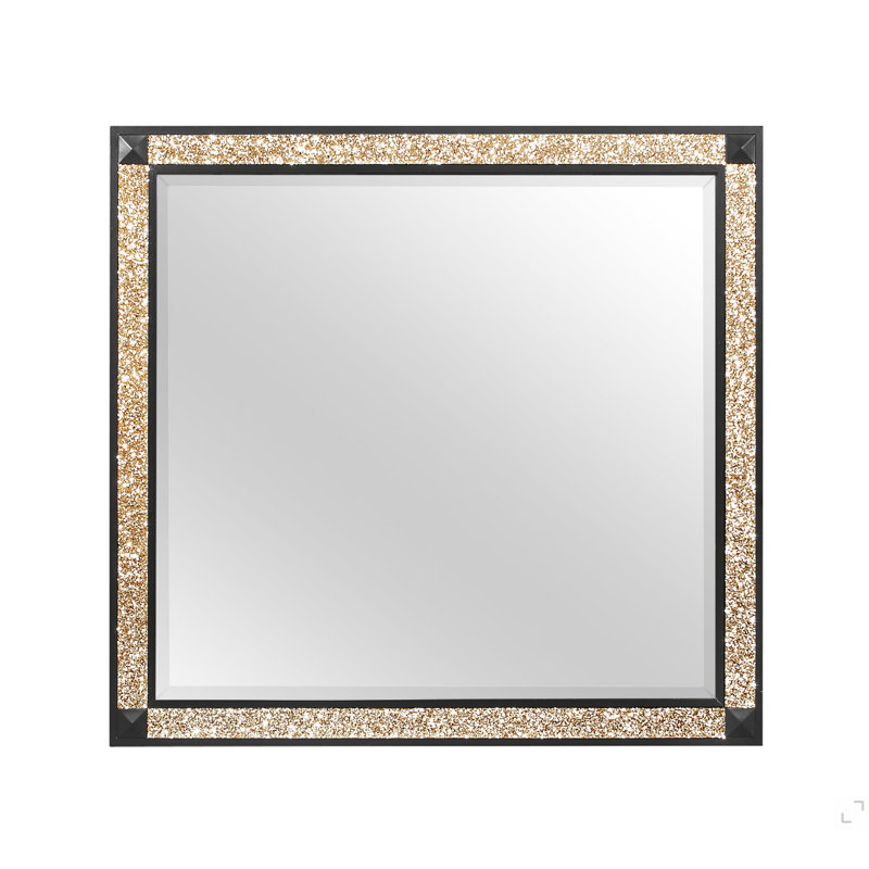 Miroir moderne noir / doré