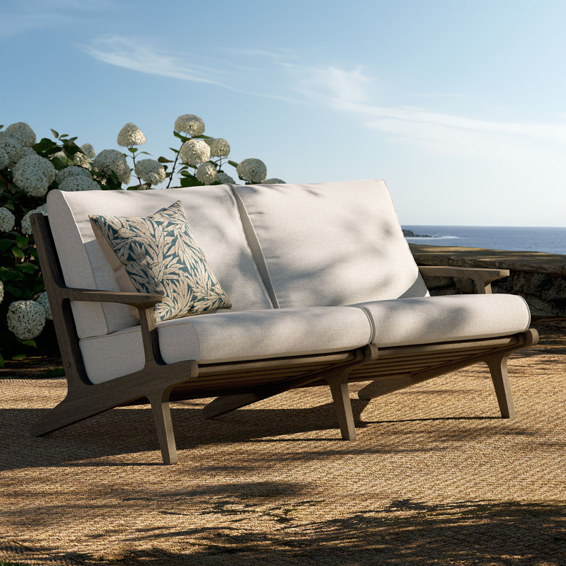 Causeuse d'extérieur en bois de teck Saratoga, Beige