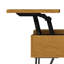 Table basse à plateau carré industriel en placage de chêne l 32 po avec dessus double et rangement caché Hunter-1805151309
