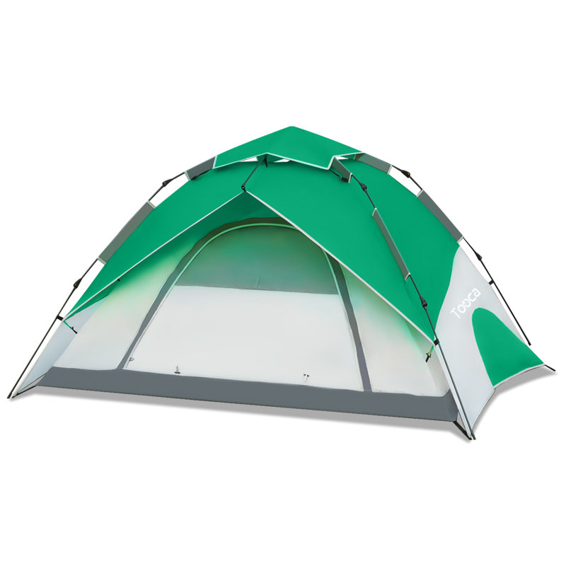 Tente de camping pour 4 personnes, Vert / blanc