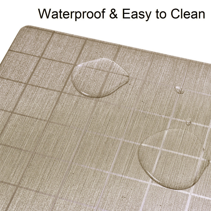 Durable Geometric PVC Placemats Set of 6 Heat-Resistant Table Mats for Dining and Christmas Decor, Beige