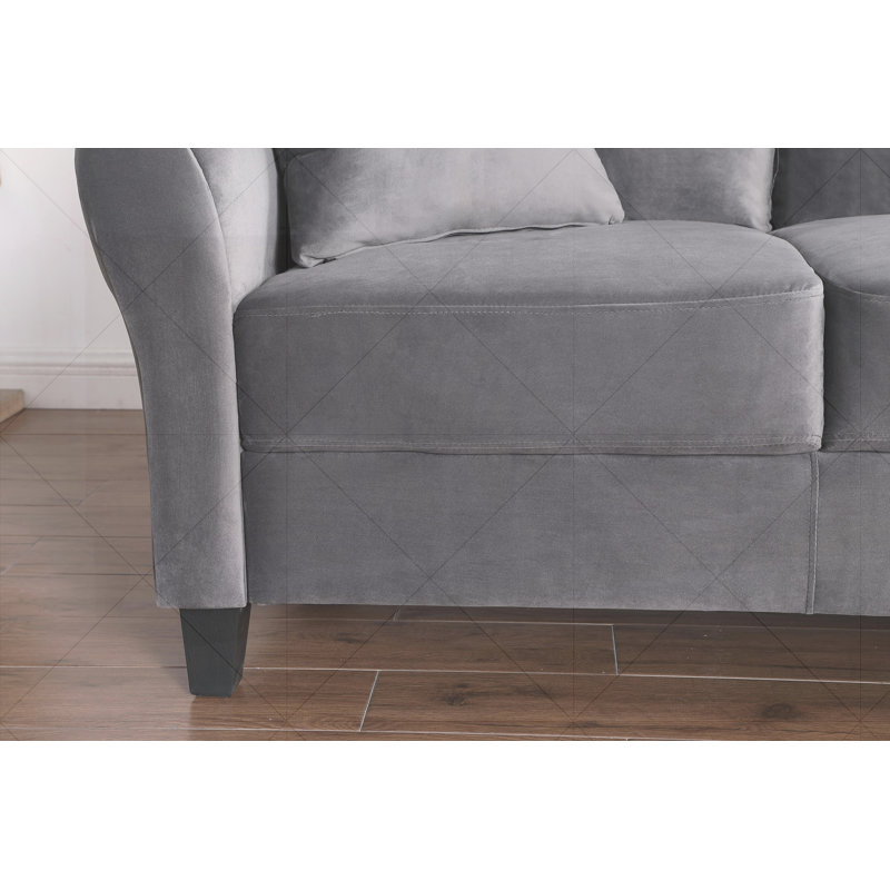 Costilla 78.35'' Upholstered Sofa, Gray Velvet
