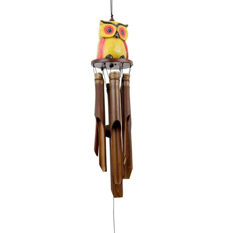 Carillon en bambou Oscar Owl, Jaune