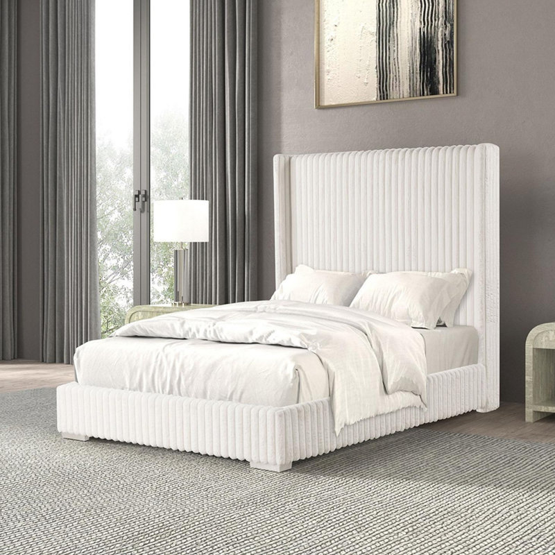 Lit contemporain 1pc, Double, Blanc
