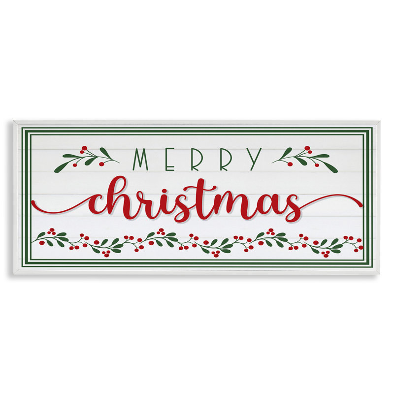 Art de la giclée festive de Noël par GE Design, H 10 po x l 24 po, Giclée encadrée blanc bord de mer